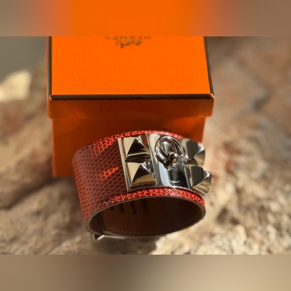 Hermes sanguine lizard collier de Chien CDC bracelet box - Picture 5 of 16